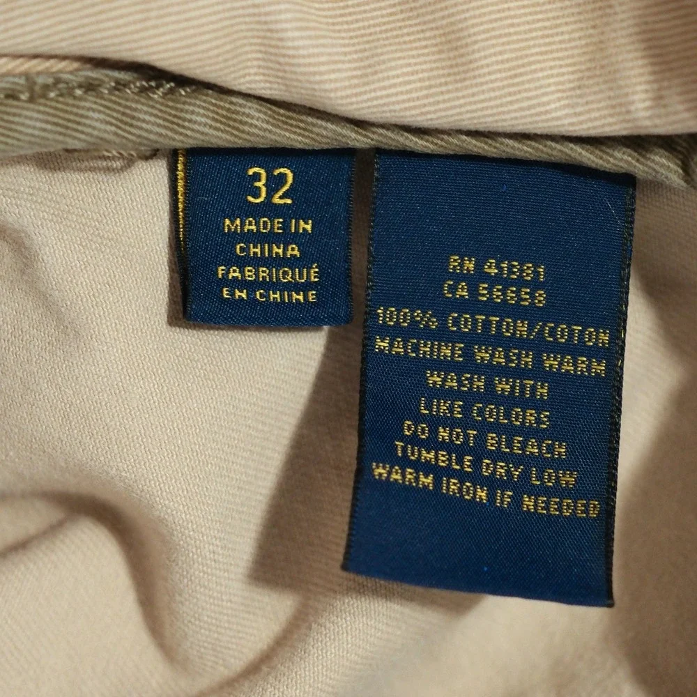 Polo Ralph Lauren  Cargo Shorts Mens Size 32 Khaki Cotton Small Flaw